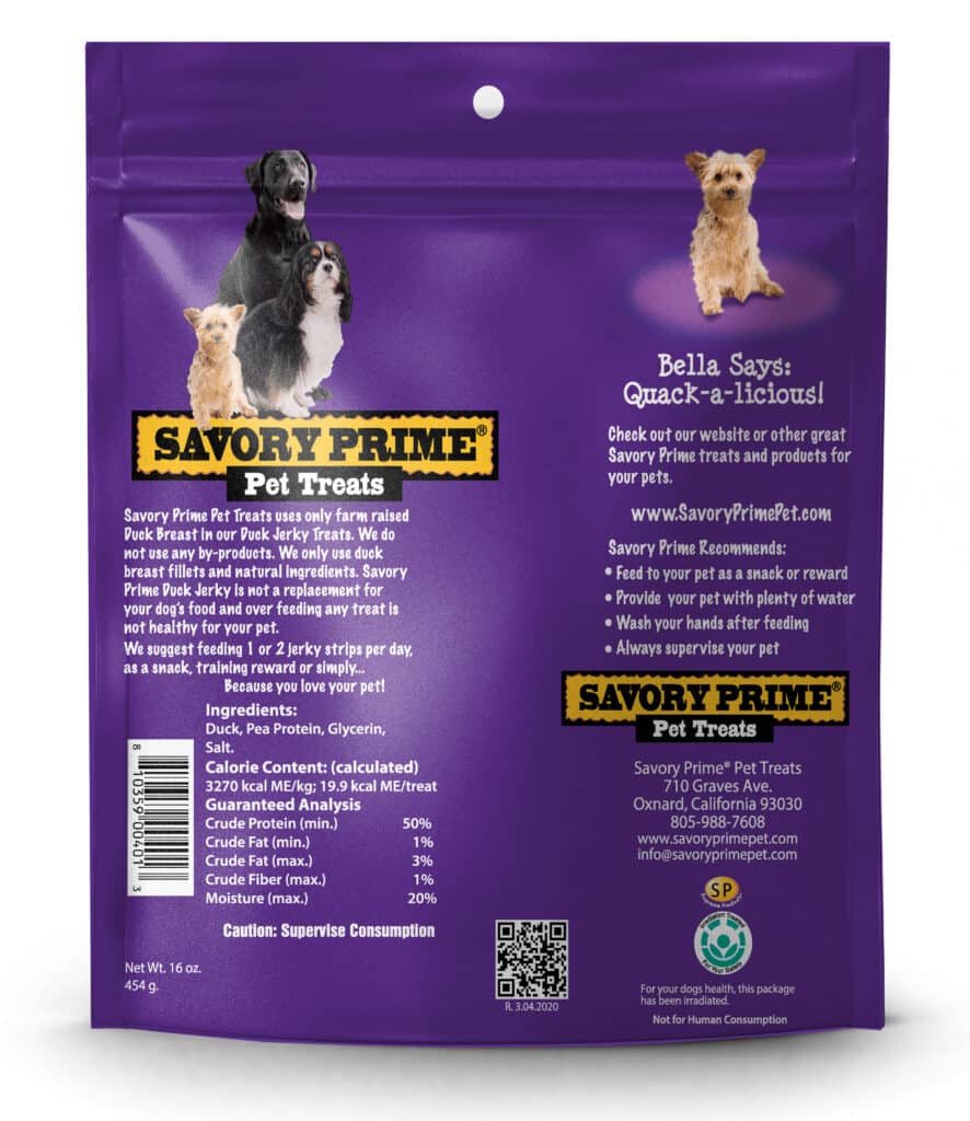 Savory Prime Natural Duck Jerky For Dogs - 48oz High-Protein Treat, Made From 100% Duck Breast, Soy & Gluten Free